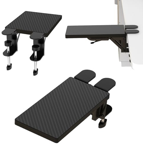 Datorarmstöd för skrivbord, 30×15cm Svart Bordsmontering Arm Handledsstöd Hylla 90° Hopfällbart Armbågsstöd Datorskrivbordsförlängare för Hem och Kontor