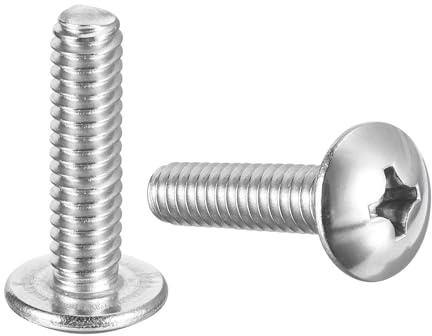QUARKZMAN 1/4-20 x 1 Tornillos De Máquina De Cabeza Truss Phillips, Roscado Completo, Accionamiento Phillips, Acero Inoxidable 304 18-8, Acabado Brillante, Cantidad 10