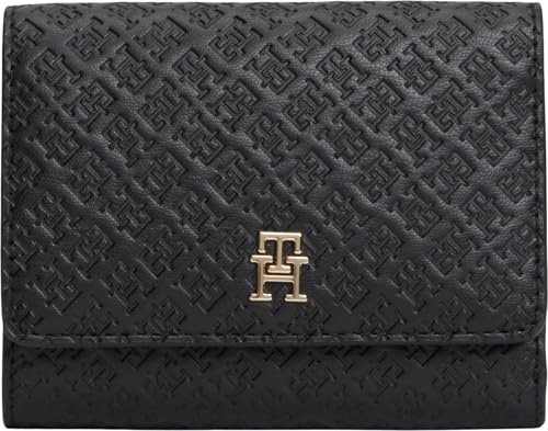 Tommy Hilfiger Damen Th Icon Trifold Mono AW0AW18484 Trifold Wallet, Schwarz (Black), Einheitsgröße