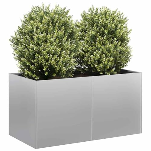 HaoChrymec Maceta de Acero Galvanizado, Jardineras de Exterior, Huerto Urbano, Macetas para Balcón, 80x40x40 cm