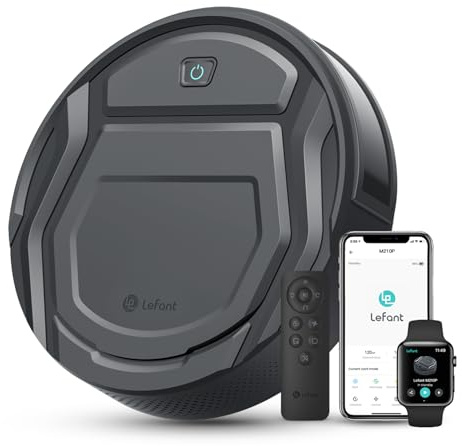 LEFANT M210 Pro Robot Aspirador, 2200Pa de Succión, 120 Min de Autonomía, 6 Modos de Limpieza, Ideal para Pelo de Mascotas y Cabello, para Suelos de Madera, Control por Wi-Fi/App/Alexa, Gris con Mando