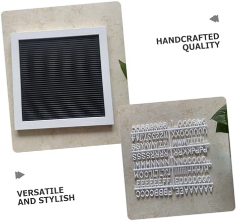 Housoutil Wooden Letter Board with White Interchangeable Letters Framed Message Board for Announcements and Milestones Retro Style Bulletin Sign for Home Restaurant and Kindergarten Use