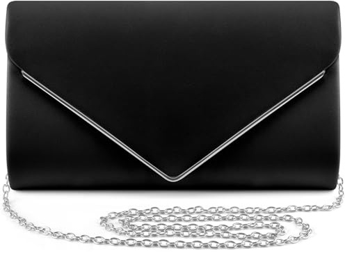 ERKOON Clutch Für Hochzeit, Envelope Leder Abendtasche Tasche formelle Party-Handtasche Shoulder Purse with Detachable Strap für Wedding, Party, Cocktail, Abschlussball