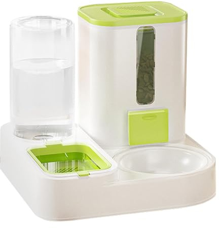 Automatisk matare for husdjur, Hundmatare med stor kapacitet, for, Återanvändbar, platsbesparande, Katt(Green)