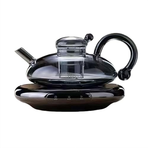 2026 New Glass Teapot with Warmer, 20oz Filtration Teapot Set, Automatic Electric Kettle with Tea Infuser, Teapot Set Gifts for Tea Lovers