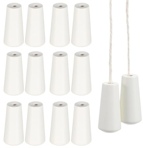 PAMINGONO de Perillas de Cordón de Madera Beige para Persianas 12 Piezas Accesorio Cómodo y Fácil de Instalar para Cortinas y Muebles