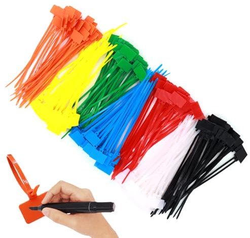 Bridas - 250 piezas nylon multifuncionales - Precintos resistentes para etiquetado de cables - Para ordenador, industrial, hogar, escuela, clase, hotel, escritorio, viajes