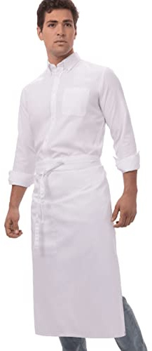Chef Works Unisex Bistro Chef Apron, White, One Size