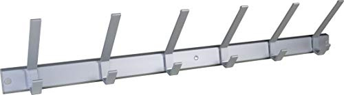 youngschwinnDESIGN Hochwertige Garderobenleiste Hakenleiste Kleiderhaken Aluminium mit 6 Haken 690 x 40 mm = 3433
