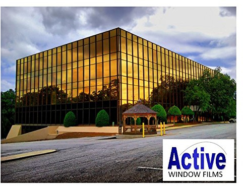 Active Film Mirror Gold - Privacy One Way Pro Window Tinting Tint Film One Way, Solar Control Gold Reflective Window Film 2m x 76cm (30)