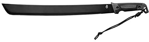Gerber Machete mit Nylon-Scheide, Klingenlänge: 45 cm, Gator Bush Machete, Carbonstahl, 31-002848, Schwarz