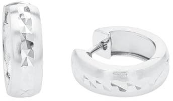 Amor Creolen 925 Sterling Silber Damen Ohrschmuck, 1,5 cm, Silber, Kommt in Schmuck Geschenk Box, 9059461