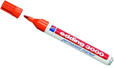 edding 3000 Permanentmarker (zur Beschriftung und Markierung von fast allen Oberflächen) - orange - 5 Stück - nachfüllbarer, wasserfester und lichtbeständiger Marker - Strichbreite: 1,5-3mm