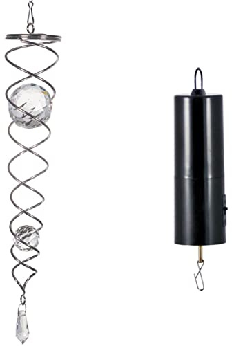 CIM Metal Deco Wind Chime - Crystal Twister - Wind chime 6x34cm - incl. two glass balls Ø5cm/Ø3cm and facet cut glass drops