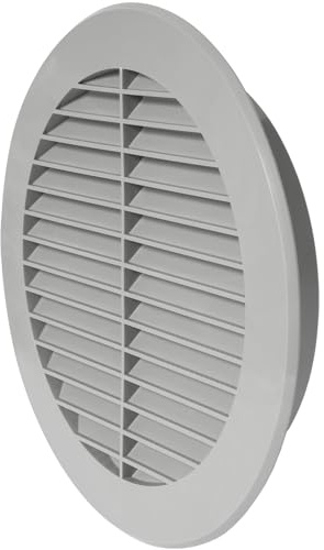 Repa Market Cubierta de ventilación de plástico gris de 6 pulgadas con brida, ventilación redonda de soffit, rejilla de ventilación de aire, cubierta de rejilla, malla protectora de pantalla