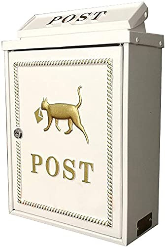 post boxes outside waterproof post boxes Vertical Mailbox Locking Steel Locking Office Drop Box Comment Box Letter Box Deposit Box Letterbox Parcel Box(Color:White)
