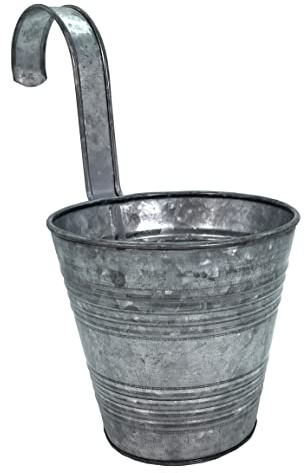 DARO DEKO Verzinkter Metall Balkon-Hängetopf - Ø18 cm - Blumentopf für stilvolle Pflanzendeko