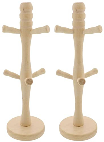 Teemando® 2 X Tassenbaum aus Holz, für 6 Tassen oder Becher, 30 cm hoch