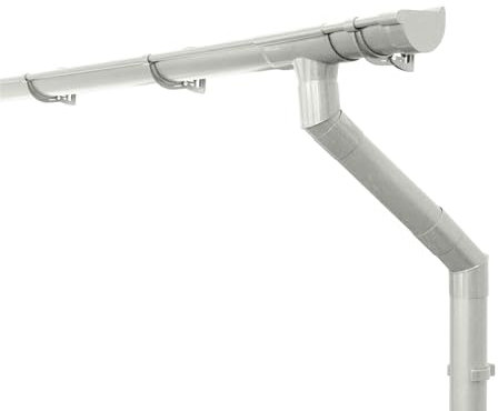 INEFA Dachrinnen Set Haus NW125 / 125mm, halbrund Weiß 5m, Regenrinne Kunststoff für Satteldach, eine Dachseite, Made in Germany