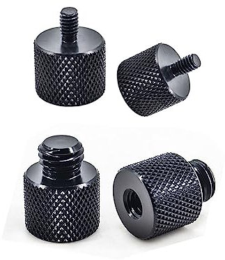 RY-EARL Gewindeadapter 4 Stück 3/8“ auf 1/4“ & 1/4“ auf 3/8“, Stativ Adapter Aus Aluminiumlegierung, 3/8 auf 1/4 Adapter für Lautsprecher Stative Lampenstative Kamerastative Mikrofonstativ