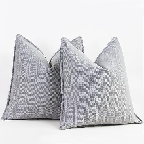 ZWJD Hell Grau Kissenbezug 40x40 2er Set Chenille Kissenbezüge Sofakissen Kissenhüllen mit elegantem Design, weiche und luxuriöse dekorative Dekokissen für Couch, Bett und Heimdekoration
