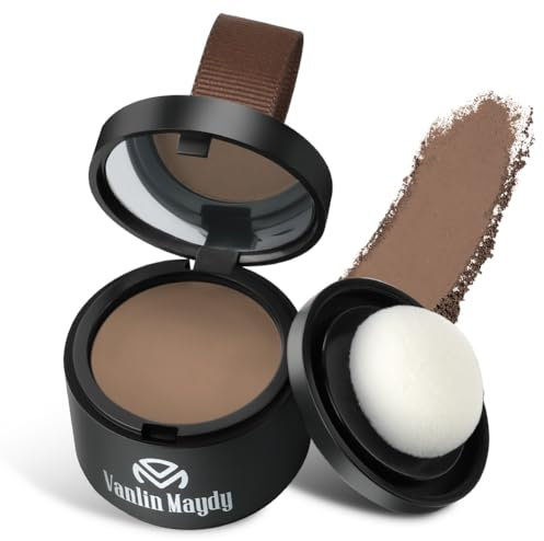 LOPHE Instantly Hairline Powder & Root Touch Up, Waterproof & Windproof Hair Concealer for Receding Hairlines, Professional Shadow Powder with Mirror & Puff,Dark Coffee