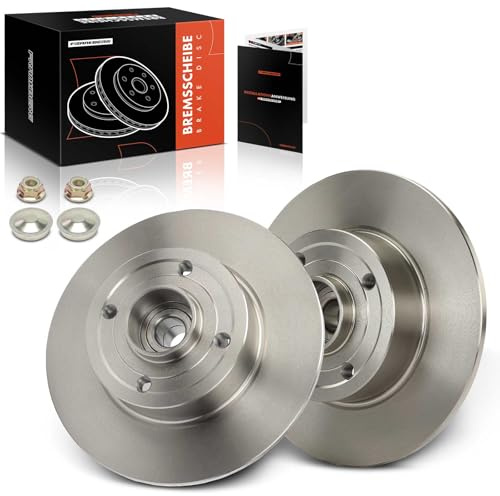 Frankberg Bremsscheibensatz inkl. 2x Bremsscheiben Hinten Voll Ø240mm Kompatibel mit M.e.g.a.n.e II BM0/1 CM0/1 Clio III BR0/1 CR0/1 Replace# 8200038305