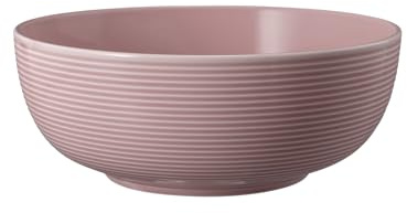 Seltmann Weiden Beat Color Glaze Foodbowl | 20 cm | Schale für Desserts, Suppen und Salate | Rillen-Relief | Porzellan | Altrosa