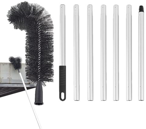 Gutter Brush | Gutter Cleaning Tools | Telescopic Gutter Cleaner | Extendable Gutter Cleaner Gutter Cleaner With Telescopic Handle | Retractable Roof Brush Cleaner | Curved Design Gutter Cleaning Tool
