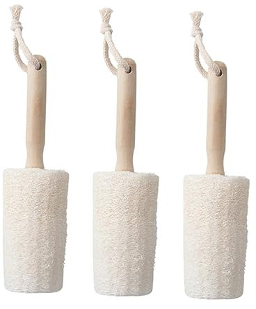 KOMBIUDA 3pcs Water Bottle Cleaning Brush Long Handled Loofah Brush for Glass Cups Jars Kettle Tea Pot