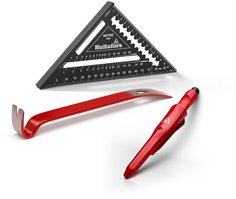 Hultafors 650340 Marqueur à trous profonds avec petit pied de biche et rafter carré de 180 mm I Kit d'outils de marquage