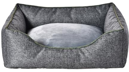 Dehner Lieblinge Kuschelbett Cleo, Hundebett/Katzenbett standfest, ca. 47 x 37 x 17 cm, Größe XS, aus recycelten Materialien, Oxford/Polypropylen, grau