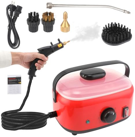 LoJax 2500W Pulitore a Vapore Portatile, Pulitore a Vapore Portatile Ad Alta Pressione 6 Ingranaggi Regolabili per La Rimozione delle Macchie in Cucina, Bagno, Cappa di Aspirazione, Auto, ECC.