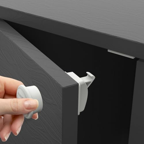 Kindersichere Magnetische Schrankschlösser, 10er-Pack Babysichere Schrank- und Schubladenverschlüsse, Magnetische Schubladenschlösser mit Klebstoff, ohne Bohren oder Schrauben