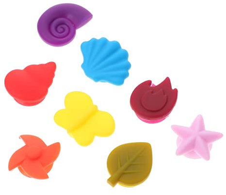 Ciieeo 8pcs Wine Glass Identifiers Silicone Drink Markers Fine Craftsmanship for Parties Gifts