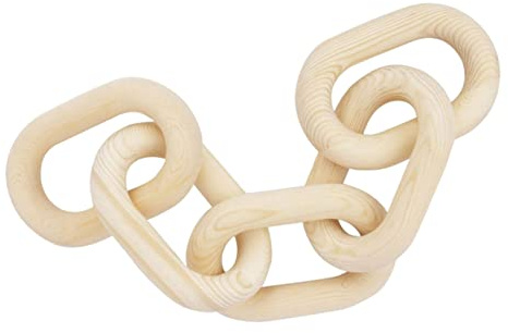 JEWEDECO Holzkette Wanddekoration Handgefertigte Kettenverzierung Aus Hochwertigem Holz Rustikales Boho- Für Wohnzimmer Schlafzimmer Und Büro Lang Einzigartige Natürliche Holzoptik