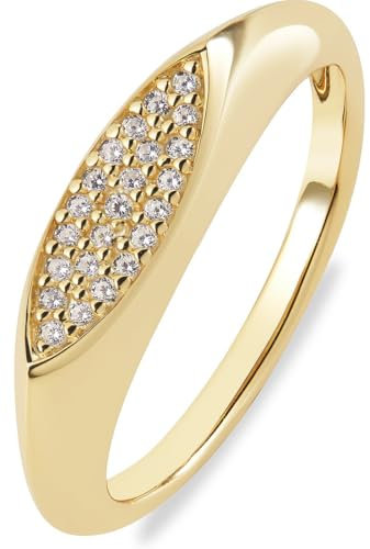 CHRIST Damen-Ring 925er Silber, recycelt 23 Zirkonia 50, Gold 32028275