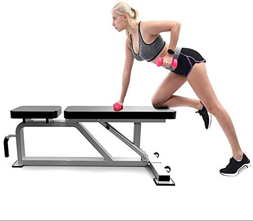 HHOZsafety Kommerzielle Hantelbank, multifunktionaler Fitnessstuhl für zu Hause, 6-Fächer, winkelverstellbar, bewegliches Raddesign, geeignet für das Fitnessstudio im Büro