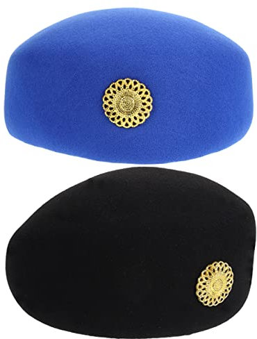 BESTYASH 2 Uds Sombrero De Azafata Overoles De Mujer Sombrero De Asistente De Aerolínea De Azafata De Avión De a De Vuelo Vintage Accesorios De Disfraz De