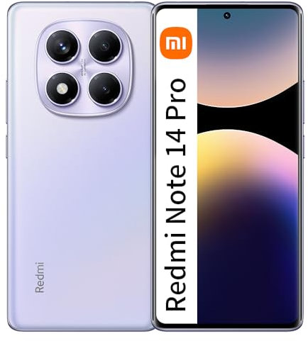 XIAOMI Redmi Note 14 Pro 12GB RAM+256GB ROM SmartPhone 6.67 pollici 120Hz 200MP Batteria 5500mAh 45W Wired Fast Charging, Aurora Viola（Con caricabatterie）