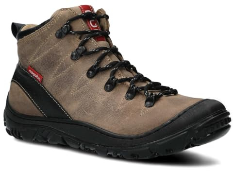 nagaba - Bottes Féminin - Chaussures de randonnée, en cuir, de trekking Automne, Hiver - Outdoor Bottes Féminin Cuir véritable - Chaussures basses, Modèle 240 - avec Doublure Feutre Noir - Beige - 39