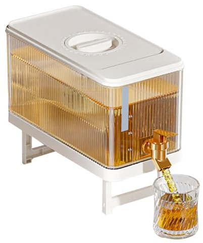 Dispensador de bebidas para frigorífico, recipiente para zumo, recipiente de 4,5 l de gran capacidad, hervidor de agua fría, dispensador de bebidas elevado con grifo y filtro para