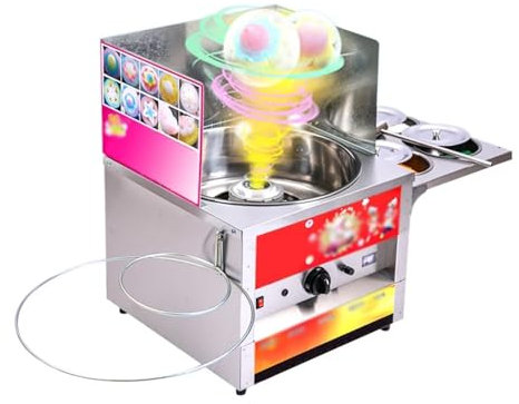 WANGHAI-666 Cotton Candy Makers Commercial Fancy Gas Cotton Candy Maker Stainless Steel DIY Snack Sweet Candy Sugar Floss Flower Fancy Marshmallow Machine Candy Floss Maker