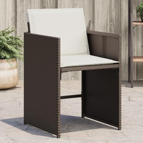 Xichuzi Gartenstühle mit Kissen 4 STK. Braun Poly Rattan, Gartenmöbel, Terrassenstühle, Balkon Sessel, Balkon Stühle, Balkonstuhl, Garten Stühle Für Draussen - 4007458