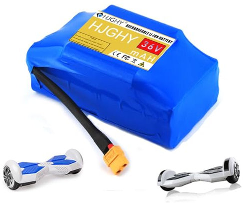 HJGHY Batteria per Monopattino Elettrico da 36 V 4,4 Ah 5,2 Ah Batteria al Litio Integrata per Monopattino Elettrico da 36 V Batteria Sostitutiva per Hoverboard con Spina XT60,36v 5.2ah