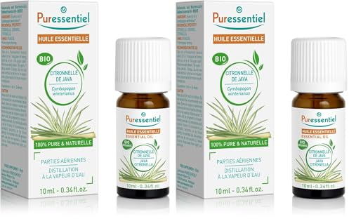 Puressentiel - Huile Essentielle Citronnelle de Java - Bio - 100% pure et naturelle - HEBBD - 10 ml (Lot de 2)