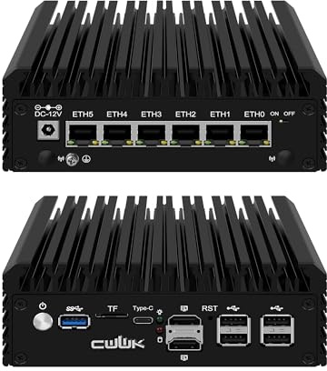 CWWK Mini PC N150 (Upgraded N100) Firewall Appliance, 6 Port i226-V 2.5GbE LAN OPNsense Mini Computer, F7 Fanless Micro PC NO RAM/SSD/OS, USB Type-C, 3-Display, TF, 2-NVMe, AES-NI