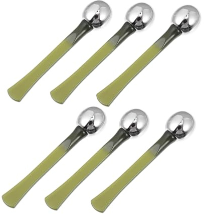 Augencreme Stift aus Metall 6 Stück, Grünes Massagegerät | Kompakt und Tragbar, für Tasche oder Handtasche, Geeignet für Frauen und Mädchen