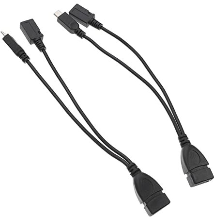 Happyyami 2piezas Cable De Adaptador Micro Usb Usb De Negro Función Otg Para Teléfono y Portátil Convertidor Micro