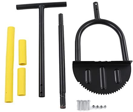 QANYEGN Manual Lawn Edger, Half Moon Saw Tooth Edger, Wide Pedal Garden Trimming Edging Tool for Sidewalk and Grass Maintenance